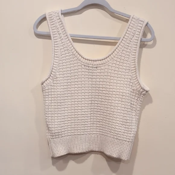 Madewell Cream Ribbed Crop Tank Top - Picture 7 of 7